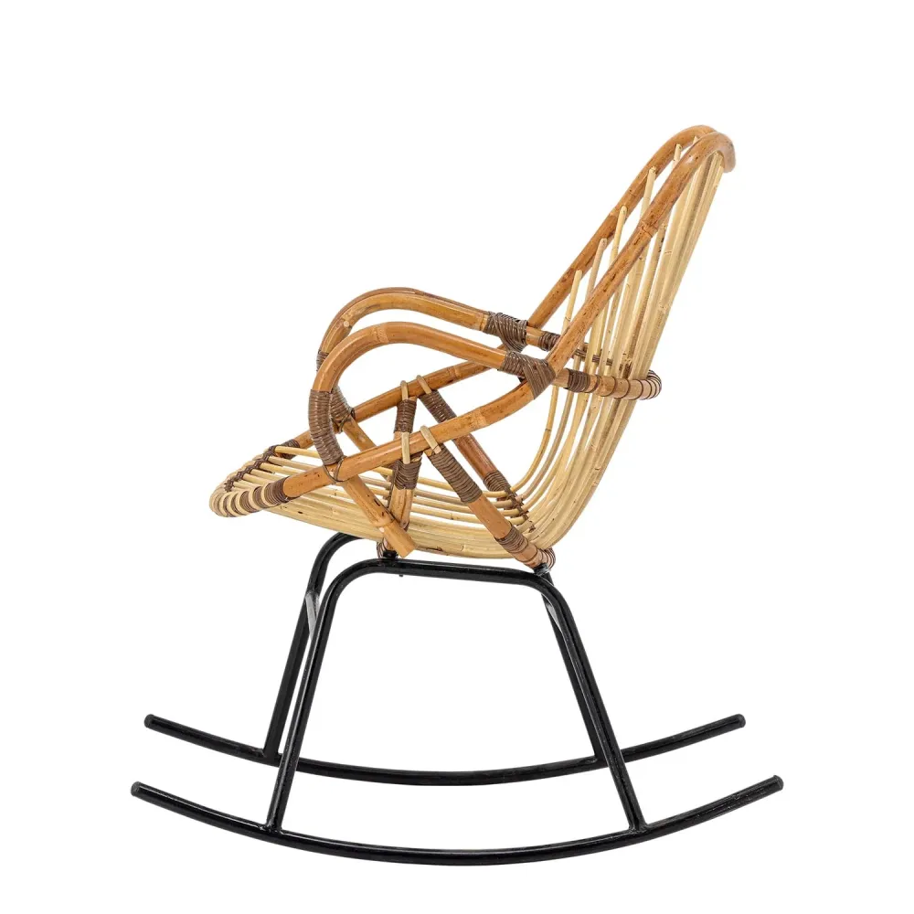 Sedia dondolo pura, naturale, rattan