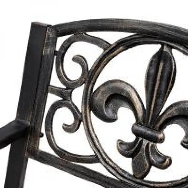 Sedia dondolo sedia da giardino metallo anticato bronzo