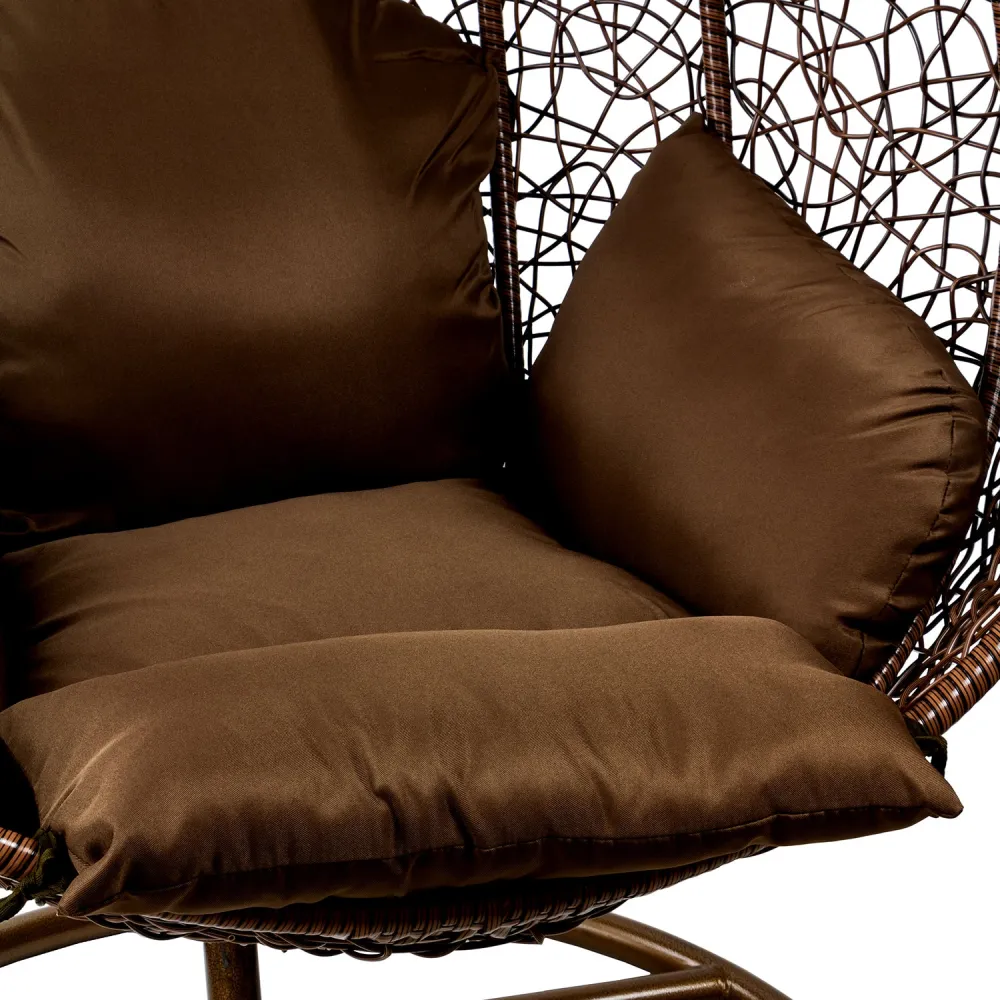 Sedia Dondolo Sospesa Rattan Con Cuscino