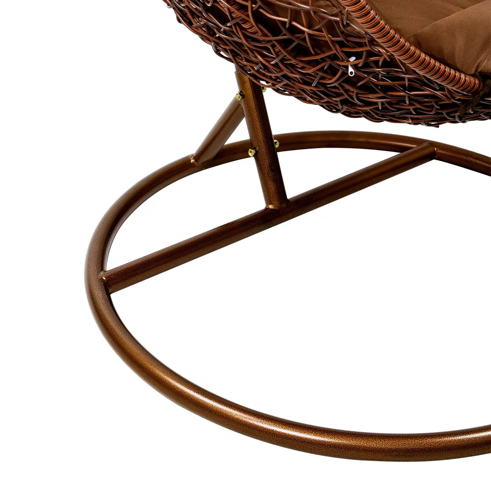 Sedia Dondolo Sospesa Rattan Con Cuscino