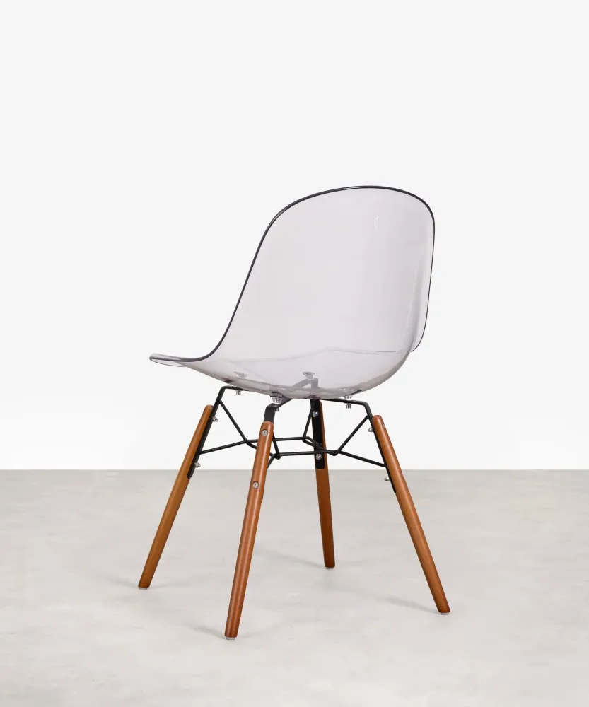 Sedia Elon policarbonato e legno Sedia Elon - Transparent Edition