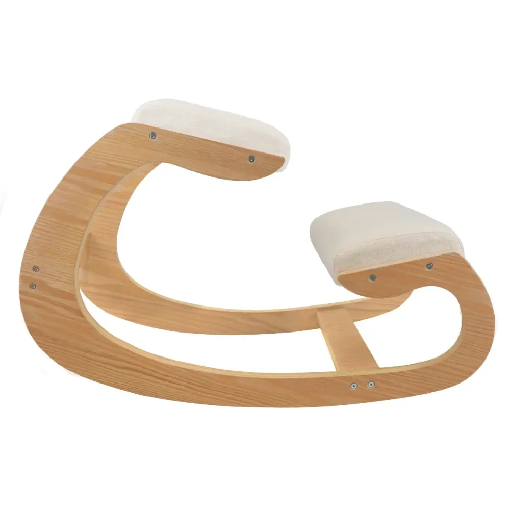 Sedia Ergonomica con Inginocchiatoio 55x85x54 cm Legno con Accessori Beige