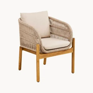 Sedia da esterno acacia e corda intrecciata Colette