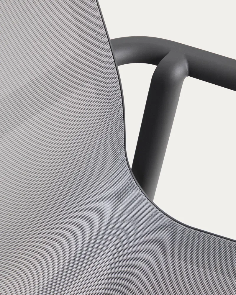 Sedia da esterno impilabile Canea realizzata Textline grigio e alluminio grafite