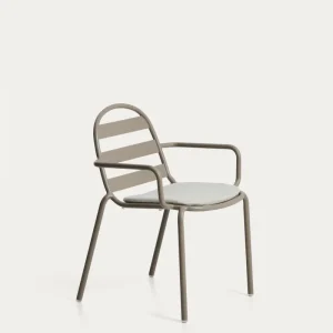 Sedia da esterno Joncols realizzata alluminio con verniciatura tortora