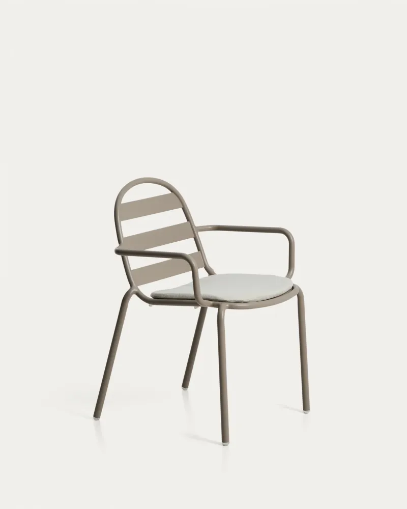 Sedia da esterno Joncols realizzata alluminio con verniciatura tortora