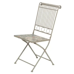 Sedia da esterno modello avignon ferro colore tortora misura 45x38xh.90cm