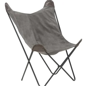 Sedia farfalla ferro seduta tessuto cm 74x71x103h
