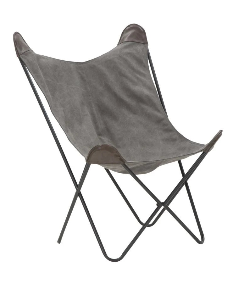 Sedia farfalla ferro seduta tessuto cm 74x71x103h