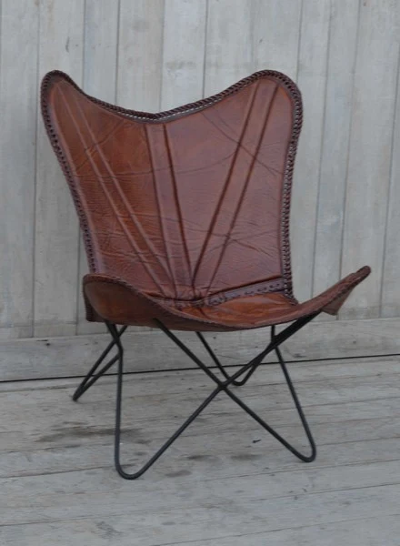 Sedia farfalla vintage pelle cm 68x75x91h
