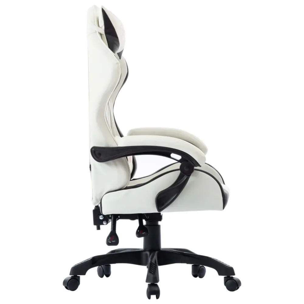 Sedia Gaming Ergonomica Regolabile con Braccioli Nera e Bianca Similpelle