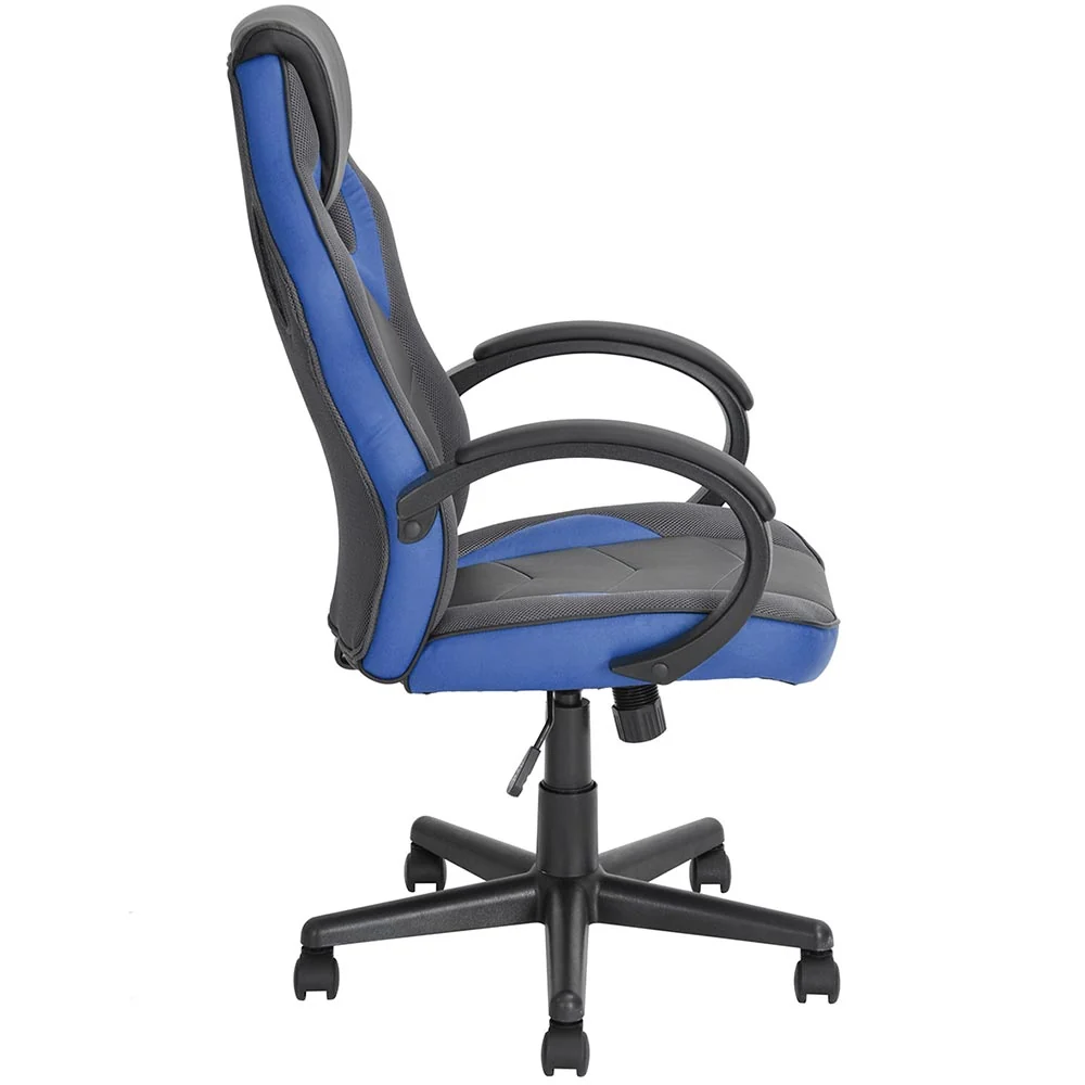 Sedia Gaming Poltrona da Ufficio Direzionale Ruote Girevoli Sportiva Racer Blu