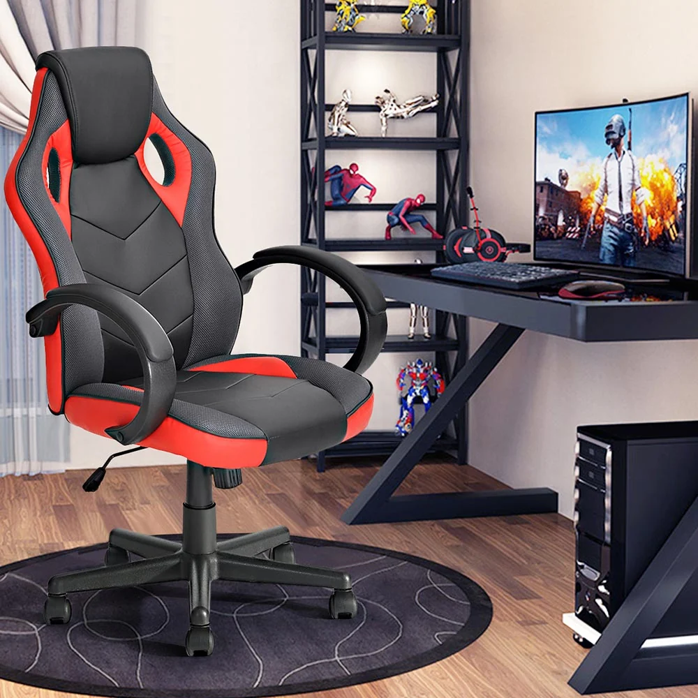 Sedia Gaming Poltrona da Ufficio Direzionale Ruote Girevoli Sportiva Racer Rosso