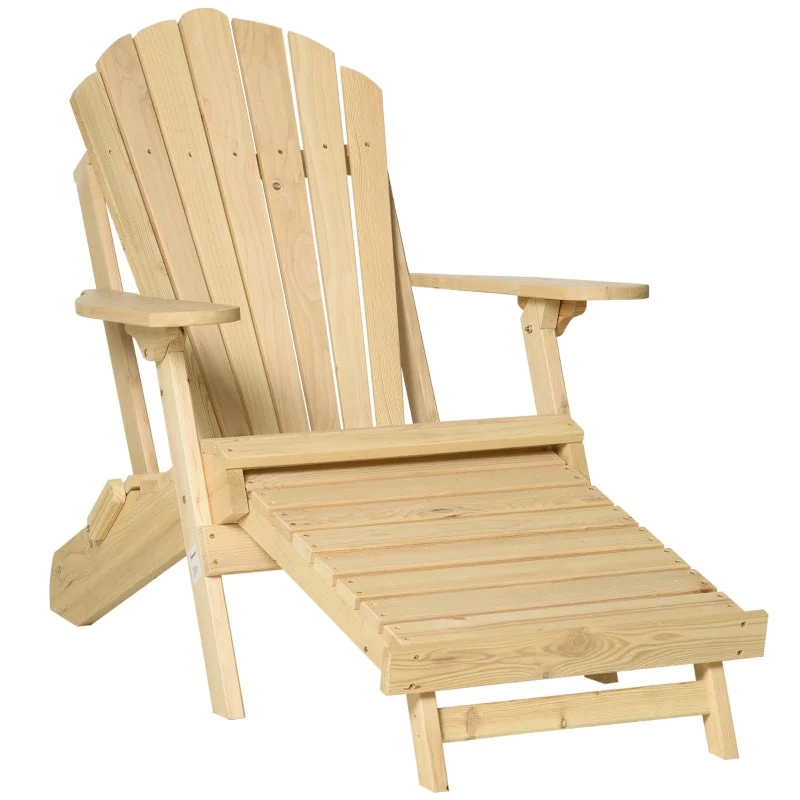 Sedia da giardino Adirondack con poggiapiedi, lettino da giardino pieghevole, mobili da giardino per esterni, legno di pin...