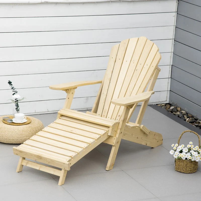 Sedia da giardino Adirondack con poggiapiedi, lettino da giardino pieghevole, mobili da giardino per esterni, legno di pin...