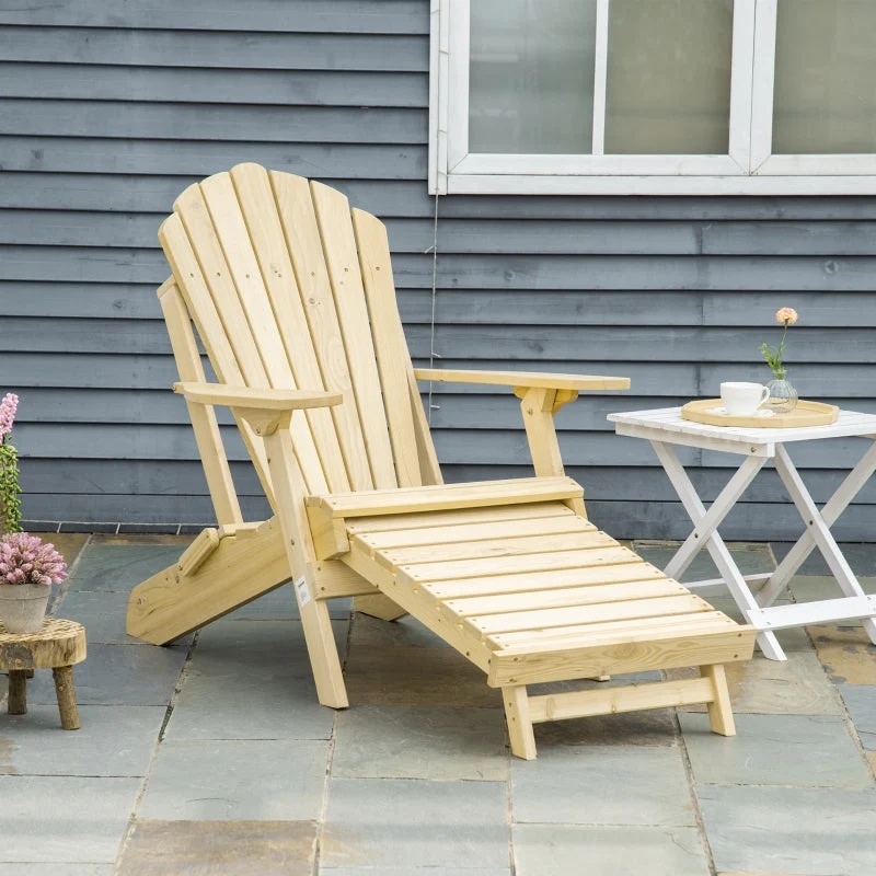Sedia da giardino Adirondack con poggiapiedi, lettino da giardino pieghevole, mobili da giardino per esterni, legno di pin...