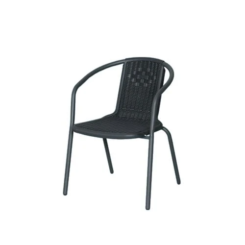 Sedia Da Giardino Con Braccioli Colore Nero Mod. Bistrot Street 56X56Xh74Cm 1Pz