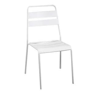 Sedia da giardino ferro bianco moderno con verniciatura polvere - 50x54xh.87cm - Vacchetti