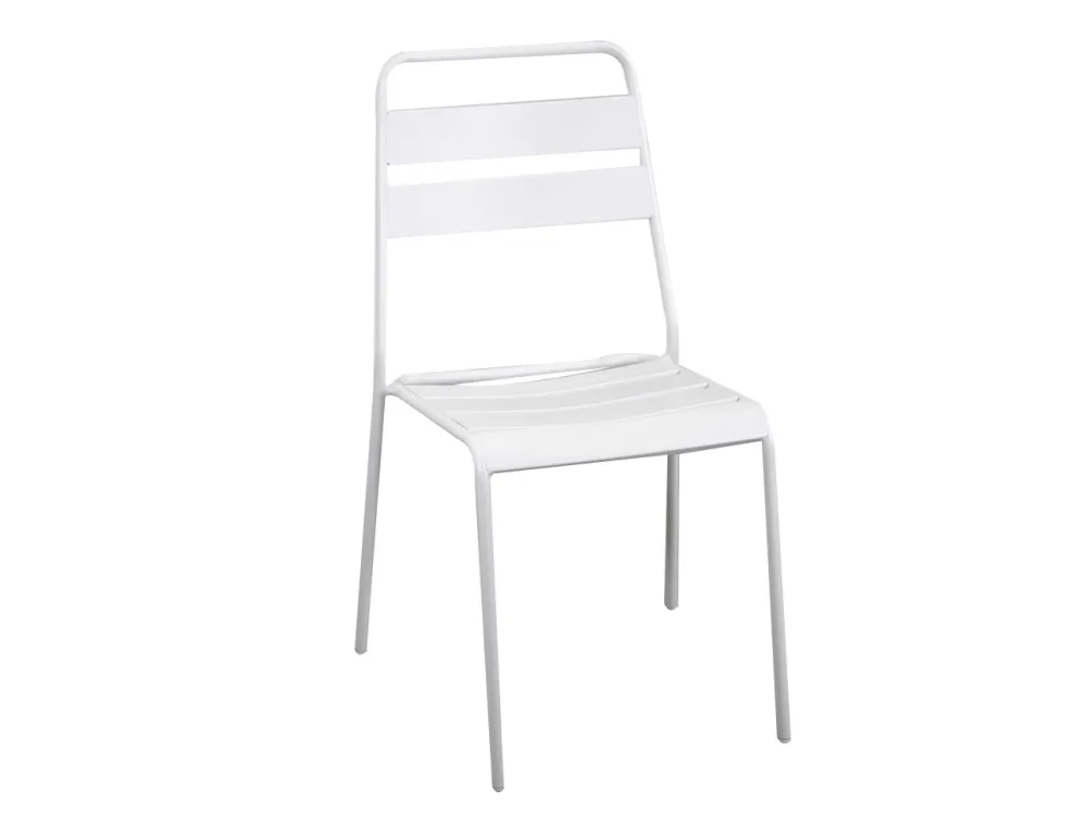 Sedia da giardino ferro bianco moderno con verniciatura polvere - 50x54xh.87cm - Vacchetti