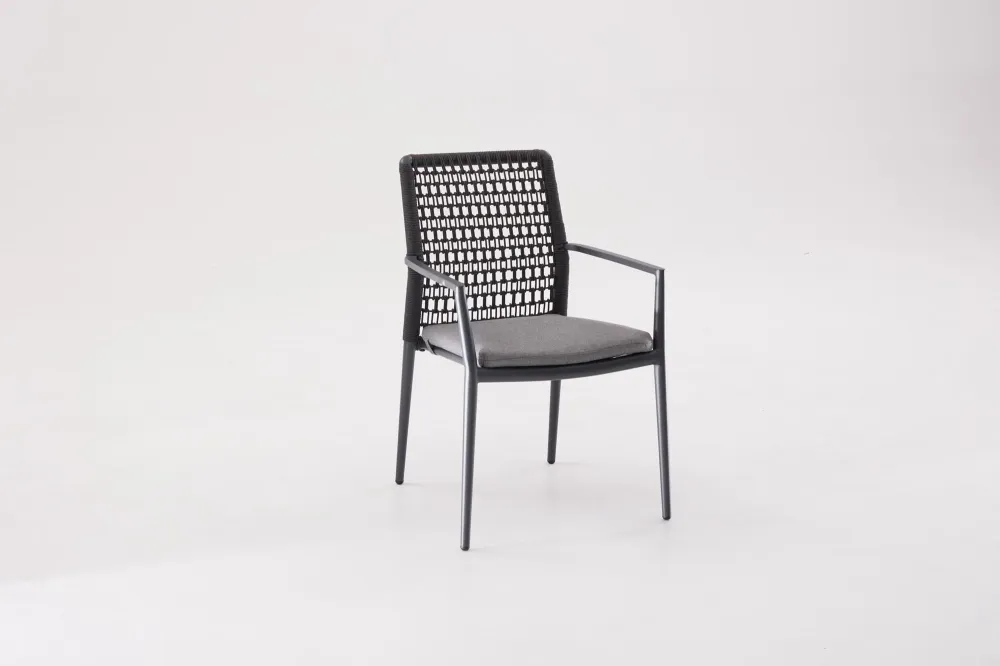 Sedia da giardino Lara, con braccioli, struttura alluminio