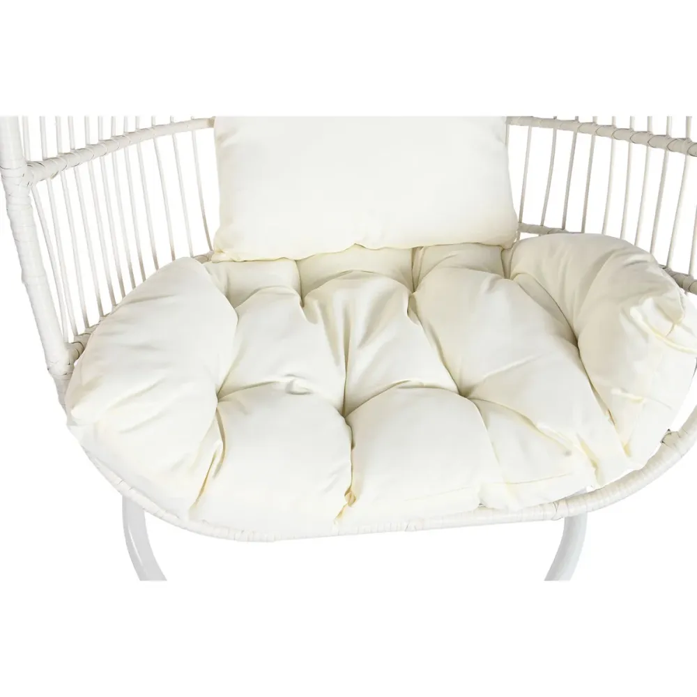 Sedia da giardino sospesa DKD Home Decor Bianco Metallo Alluminio rattan sintetico 94 x 100 x 196 cm