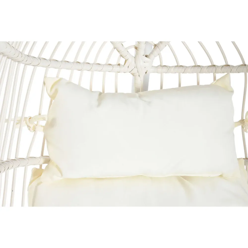 Sedia da giardino sospesa DKD Home Decor Bianco Metallo Alluminio rattan sintetico 94 x 100 x 196 cm