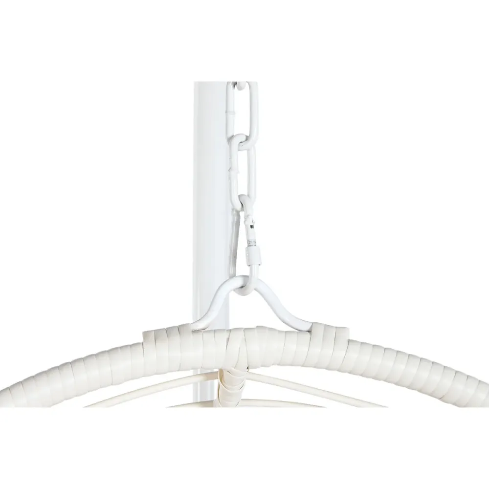 Sedia da giardino sospesa DKD Home Decor Bianco Metallo Alluminio rattan sintetico 94 x 100 x 196 cm