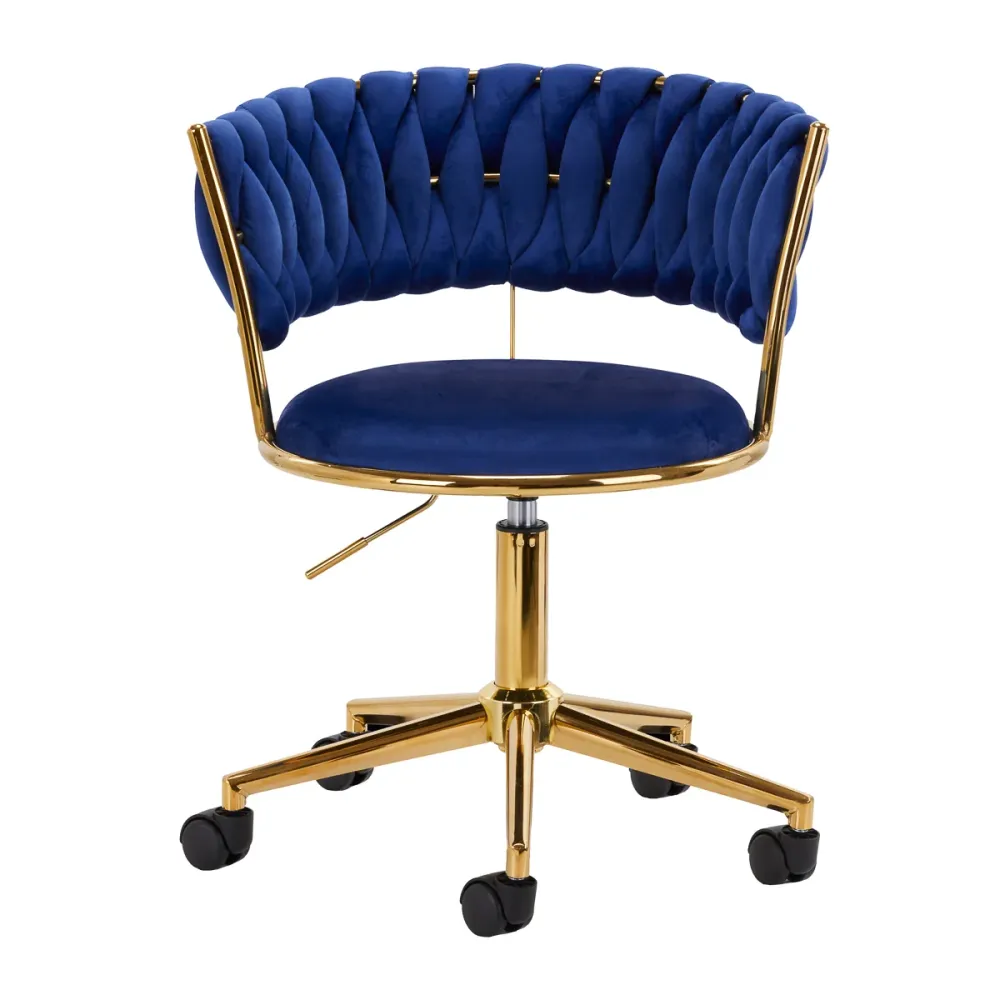 Sedia Girevole 4Rico QS-GW01G Velluto Blu