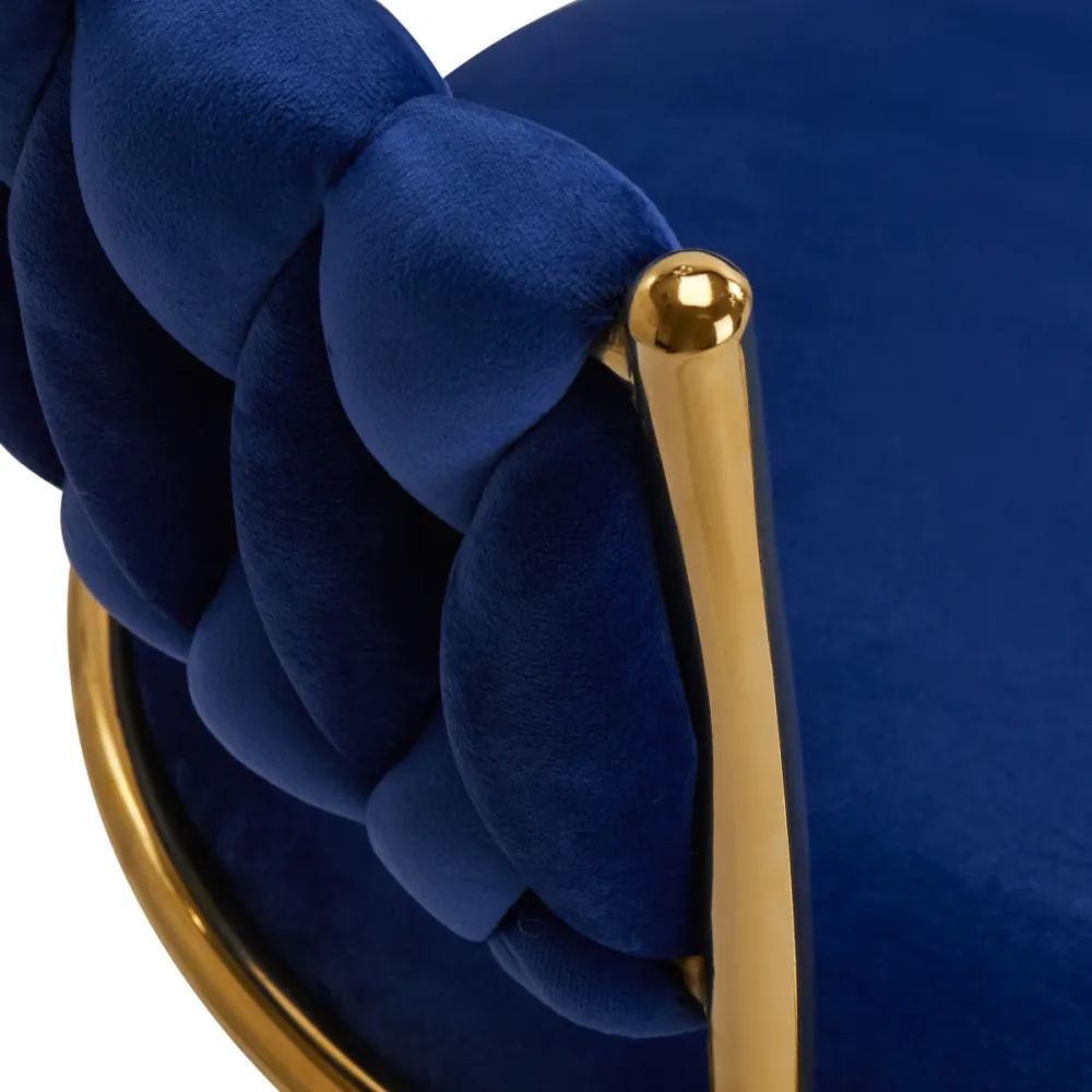 Sedia Girevole 4Rico QS-GW01G Velluto Blu