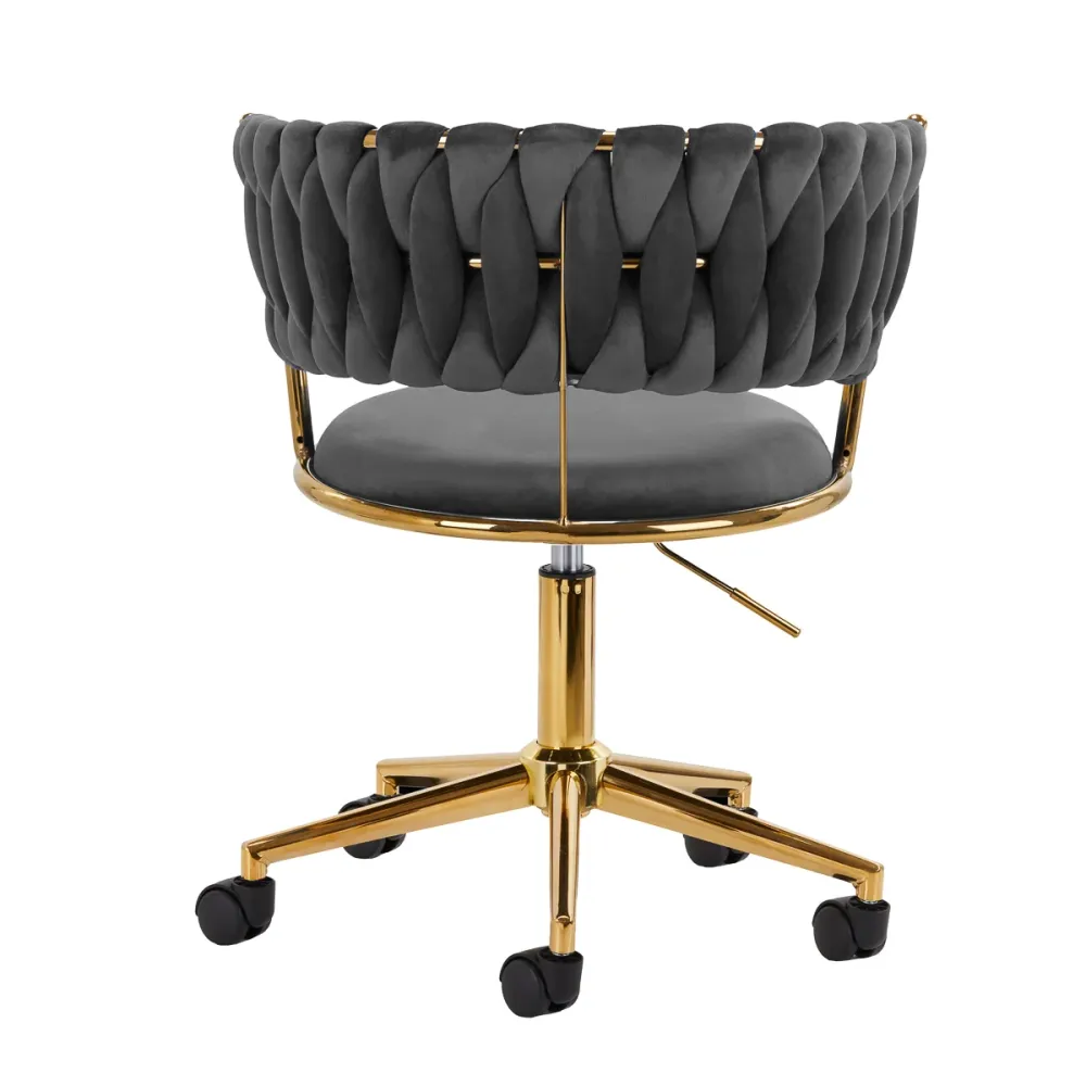Sedia Girevole 4Rico QS-GW01G Velluto Grigio