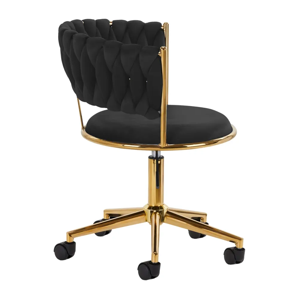 Sedia Girevole 4Rico QS-GW01G Velluto Nero