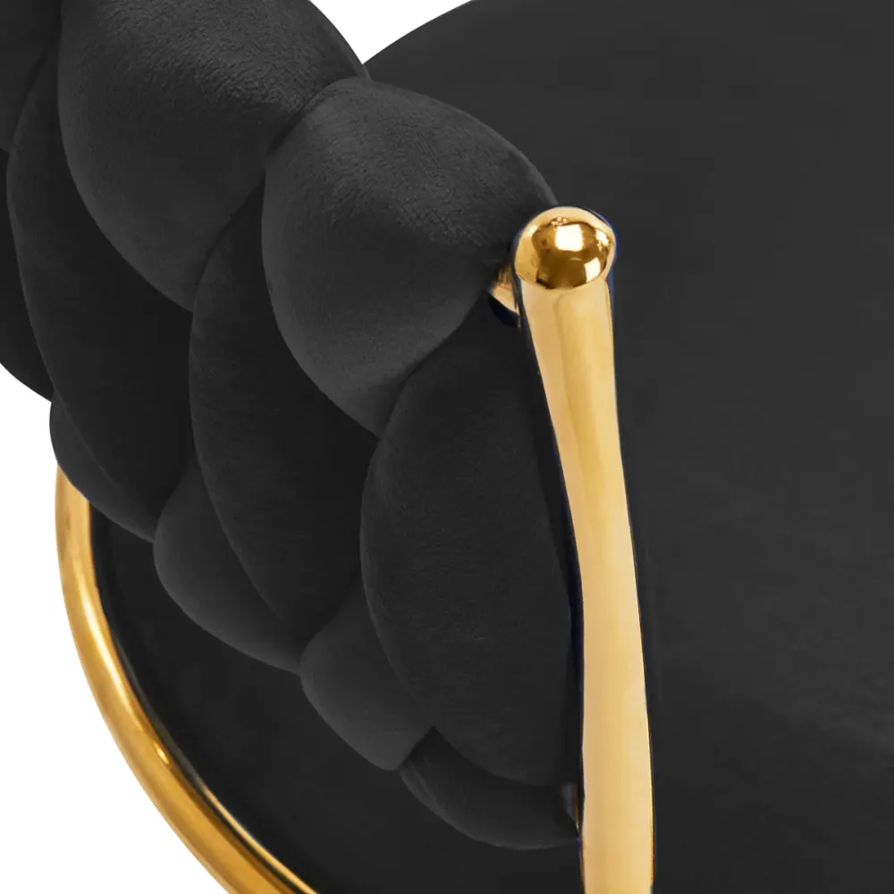 Sedia Girevole 4Rico QS-GW01G Velluto Nero