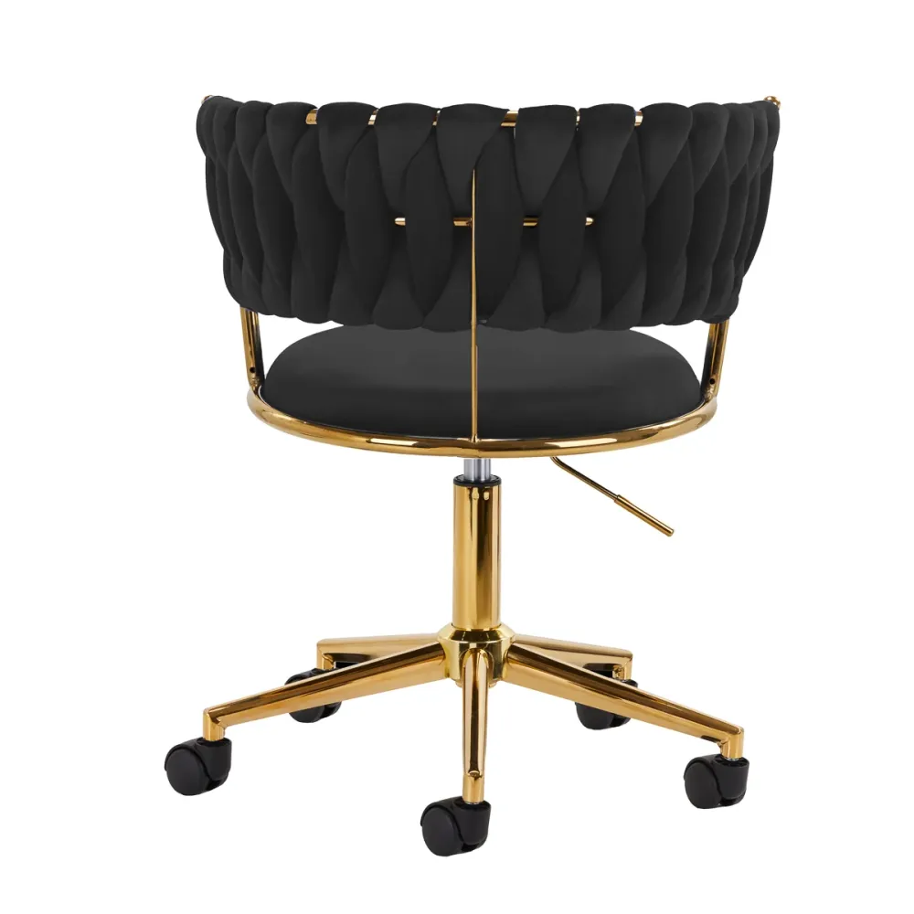 Sedia Girevole 4Rico QS-GW01G Velluto Nero