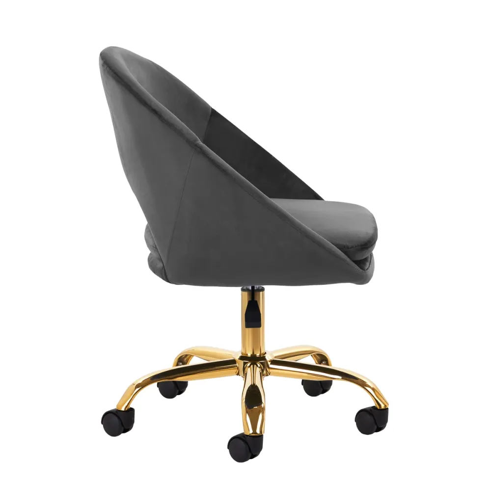 Sedia Girevole 4Rico QS-MF18G Velluto Grigio