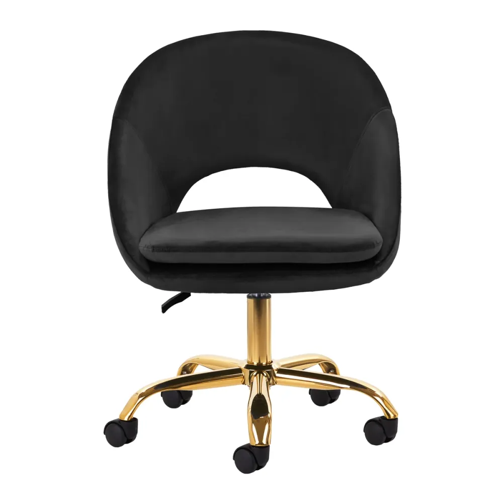 Sedia Girevole 4Rico QS-MF18G Velluto Nero