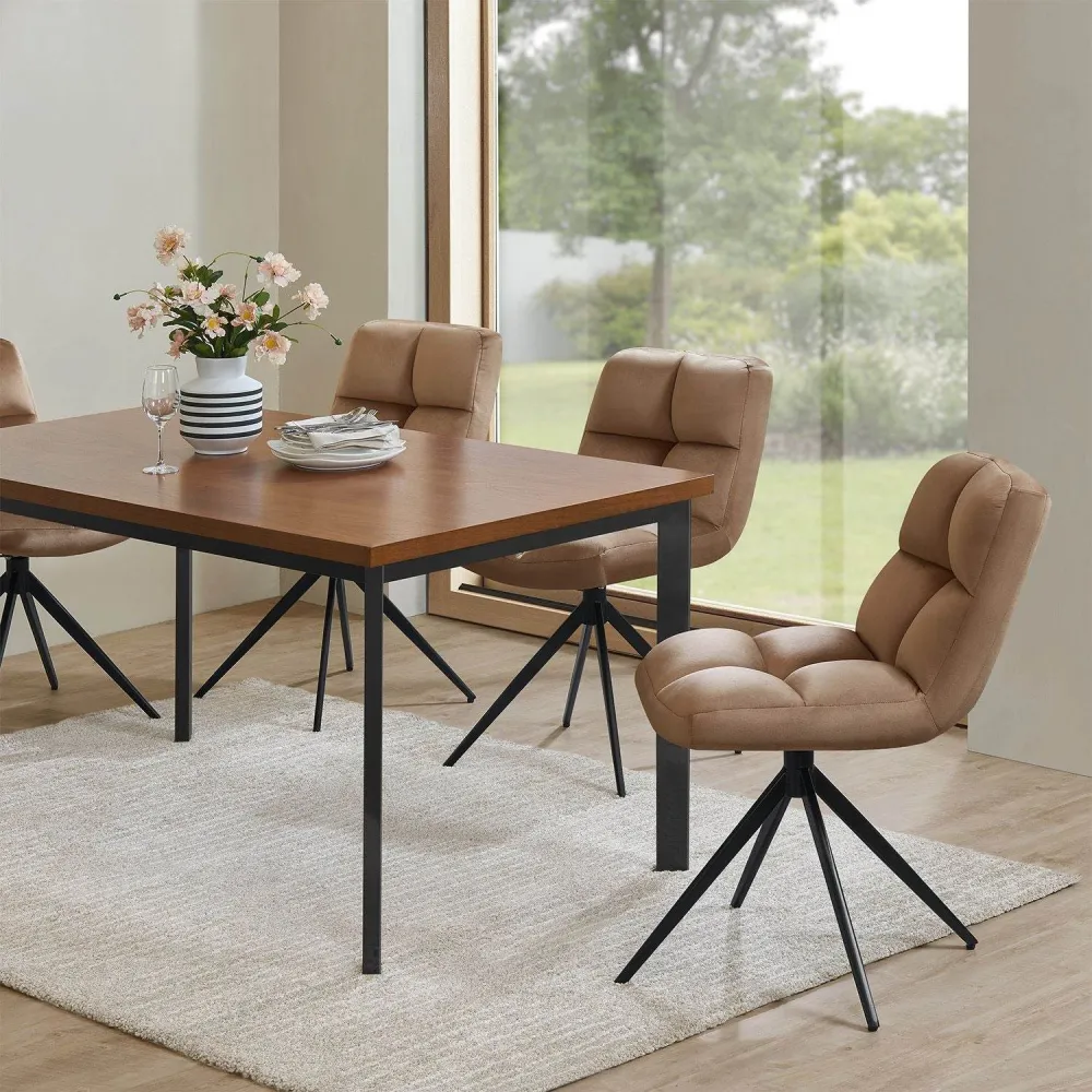 Sedia girevole Dallas, set da 2, velluto marrone chiaro