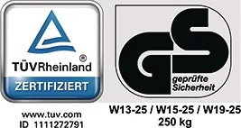 Sedia girevole industriale W13 ( 9000454703 ) Piedini + poggiapiedi Colore maniglia nero 590-840 mm