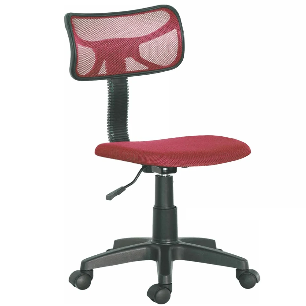 Sedia Girevole 5 Ruote per Ufficio Cameretta con Schienale Ergonomico Tessuto Rete Rosso
