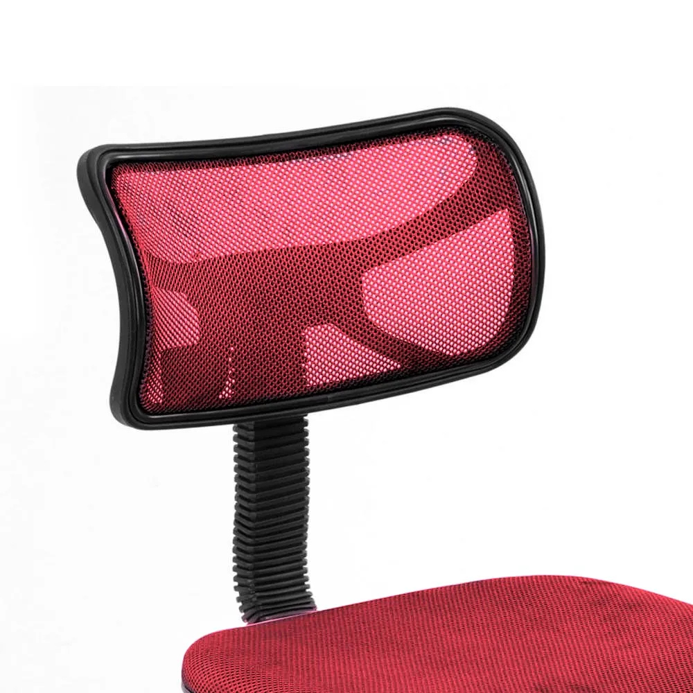 Sedia Girevole 5 Ruote Ufficio Cameretta Scrivania Schienale Ergonomico Rosso