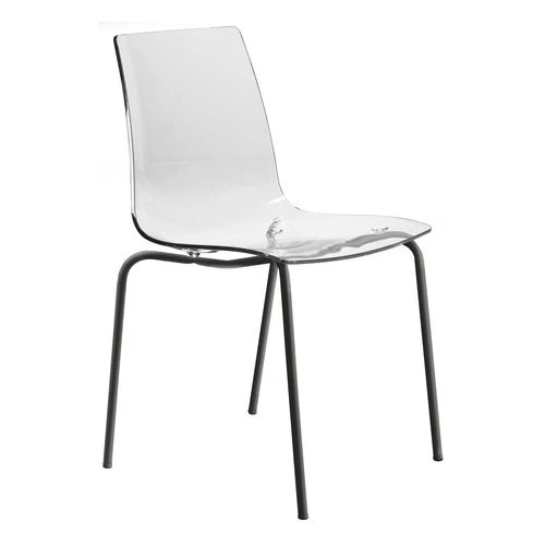 Sedia Grandsoleil S3343TRNO LOLLIPOP Trasparente e Nero