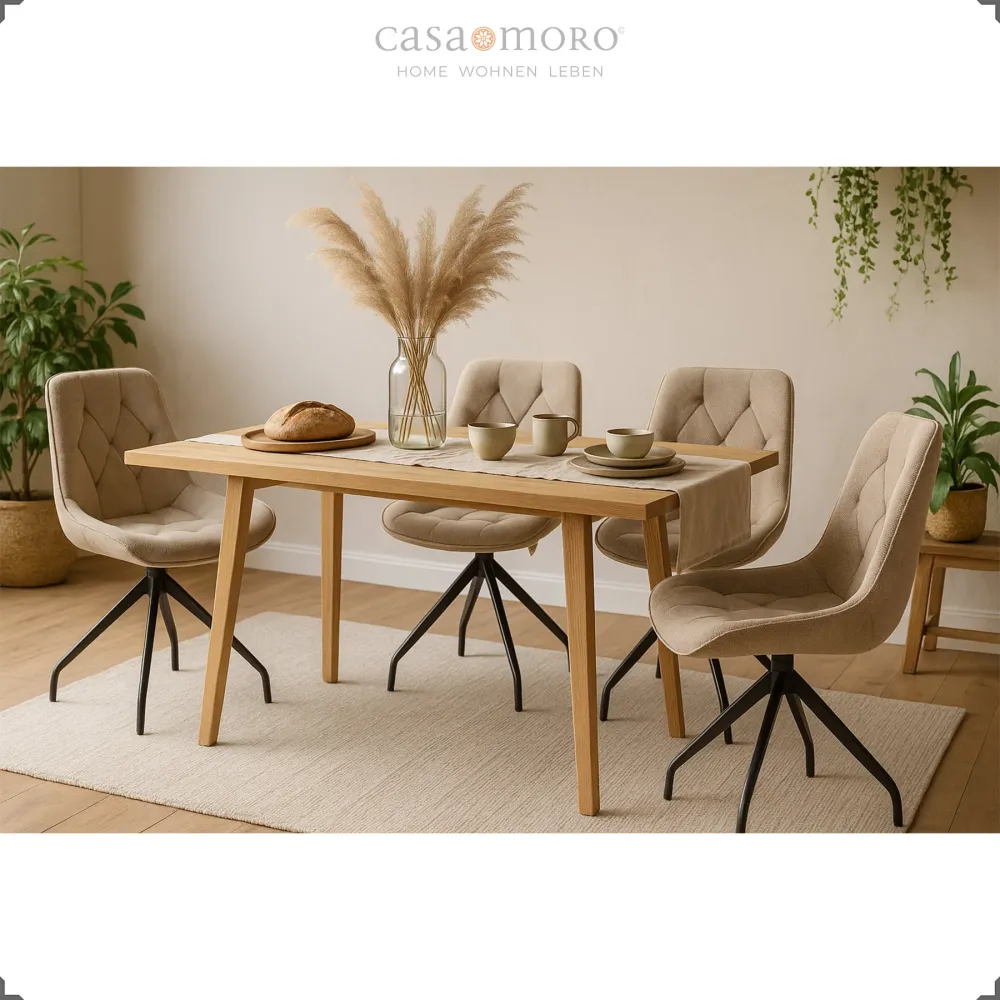 Sedia imbottita girevole 360° – marrone
