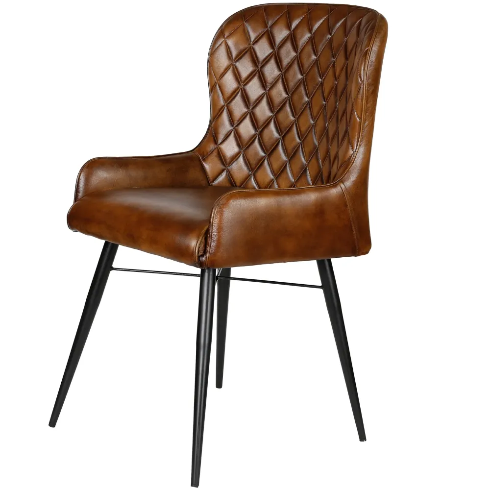 Sedia imbottita pelle - marrone antico