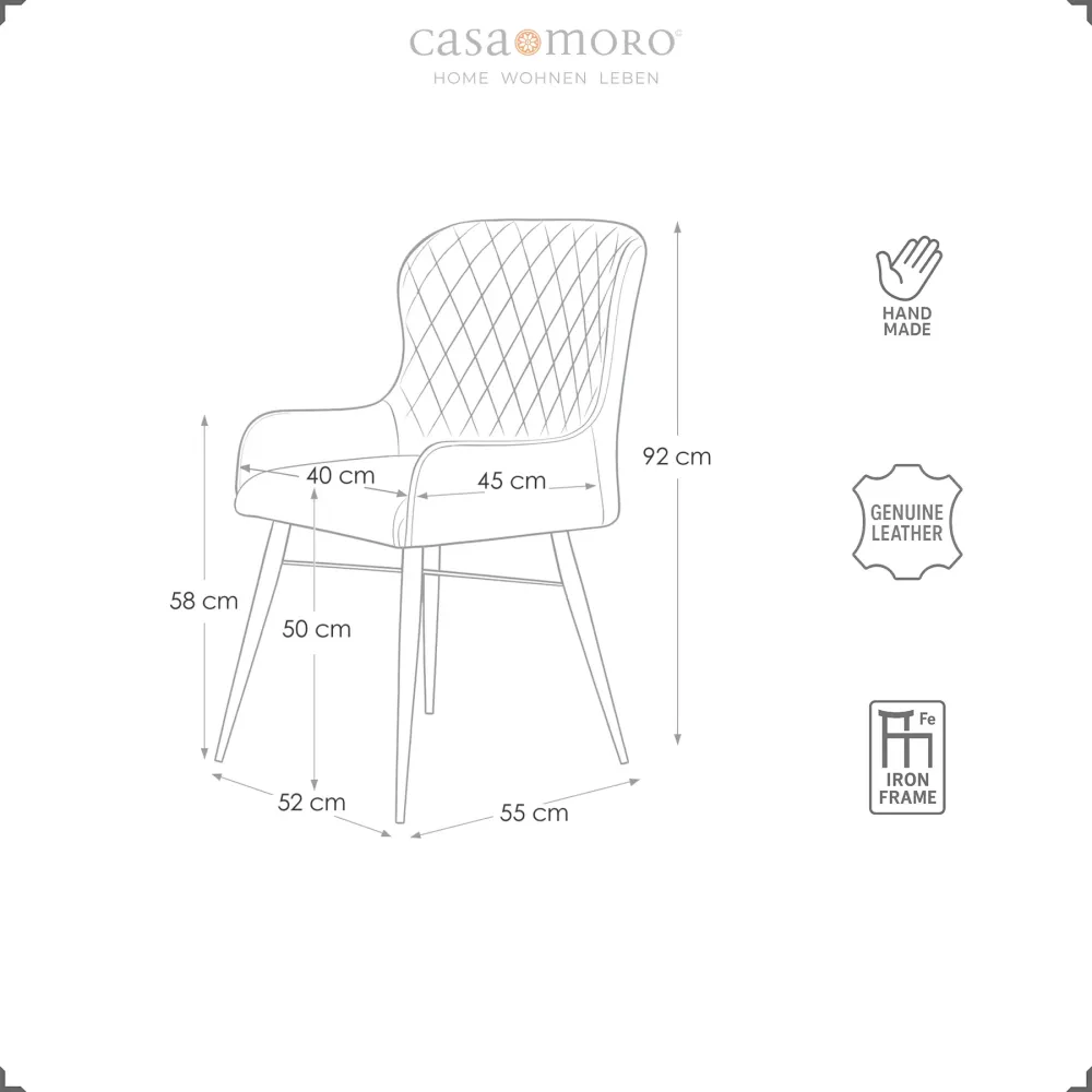 Sedia imbottita pelle - marrone antico
