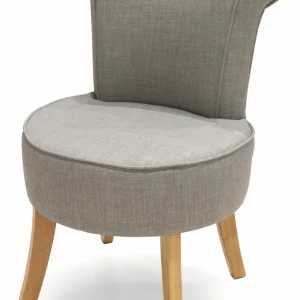 Sedia Imbottita Tessuto Gambe Legno Soriani Grigia