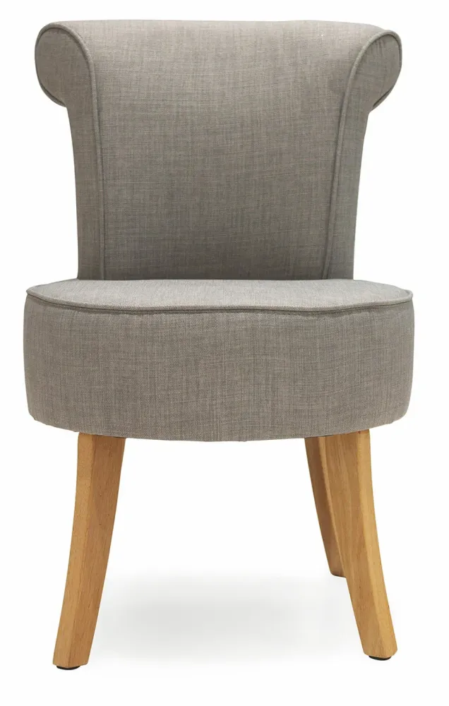 Sedia Imbottita Tessuto Gambe Legno Soriani Grigia