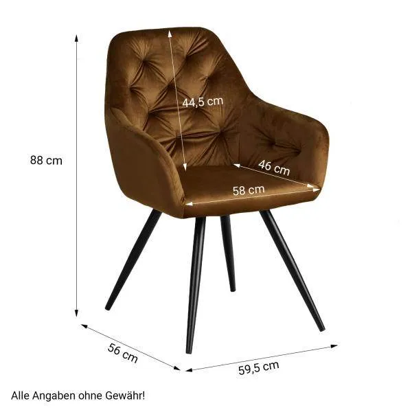 Sedia imbottita velluto marrone Sedia da pranzo Poltrona imbottita Poltrona