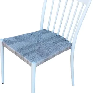 Pz 2 sedia impagliata martinica arredo giardino esterno alluminio impilabile sedie