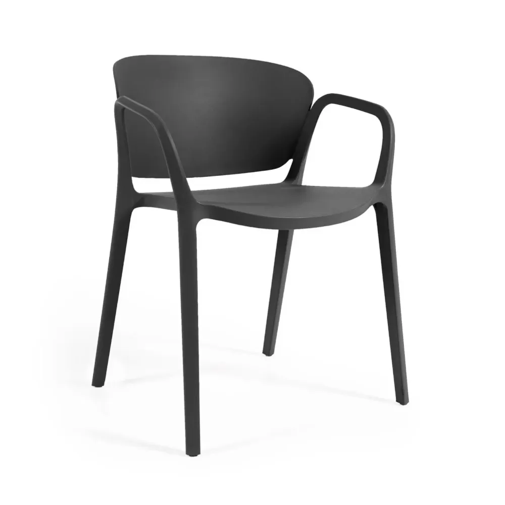 Sedia impilabile Ania 100% outdoor nera