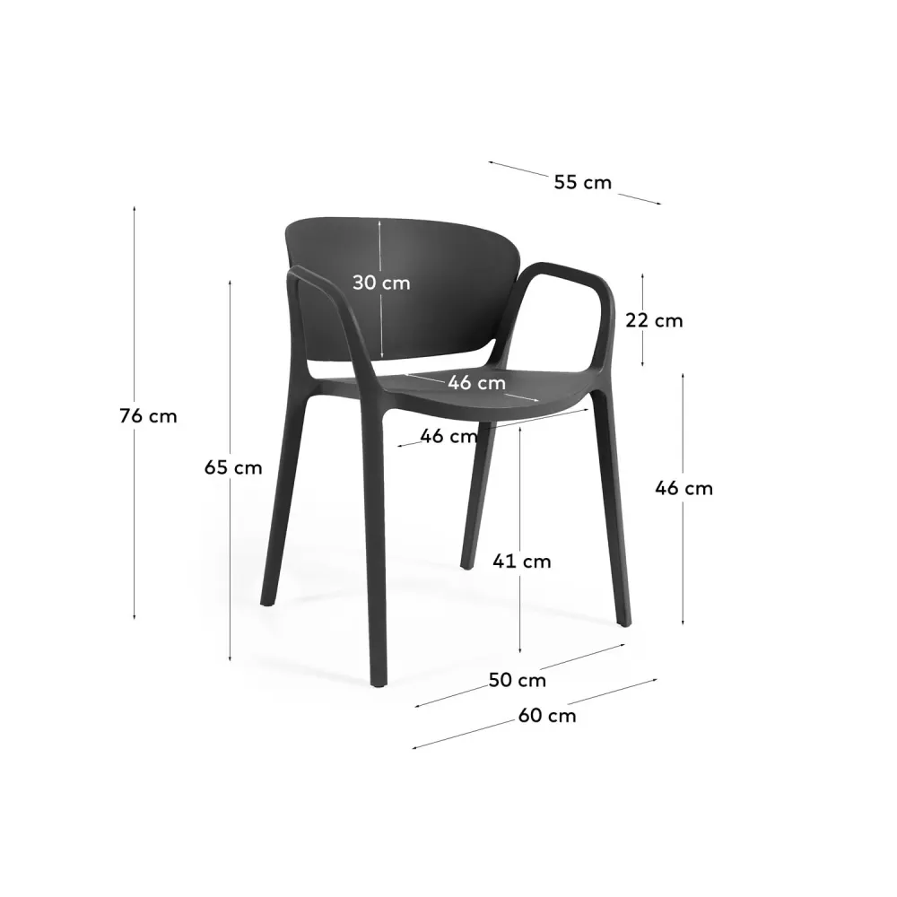 Sedia impilabile Ania 100% outdoor nera