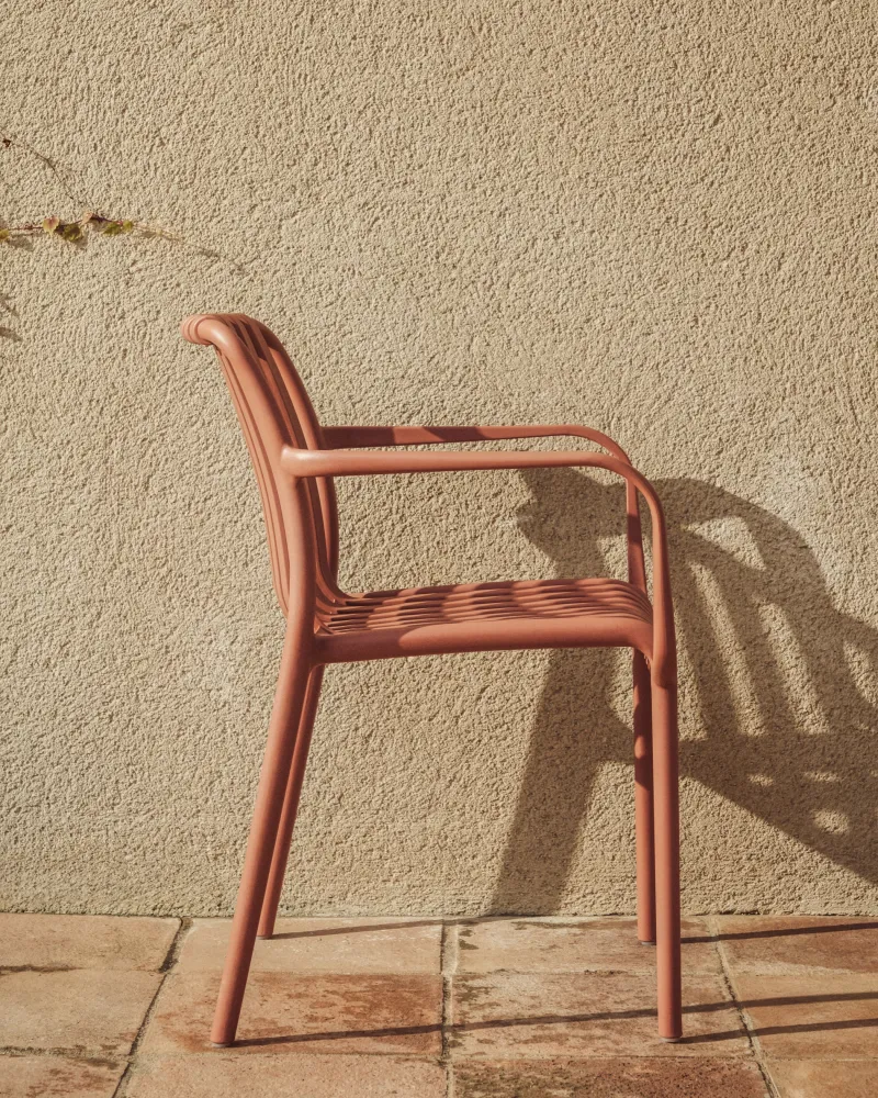 Sedia impilabile da esterno Isabellini terracotta